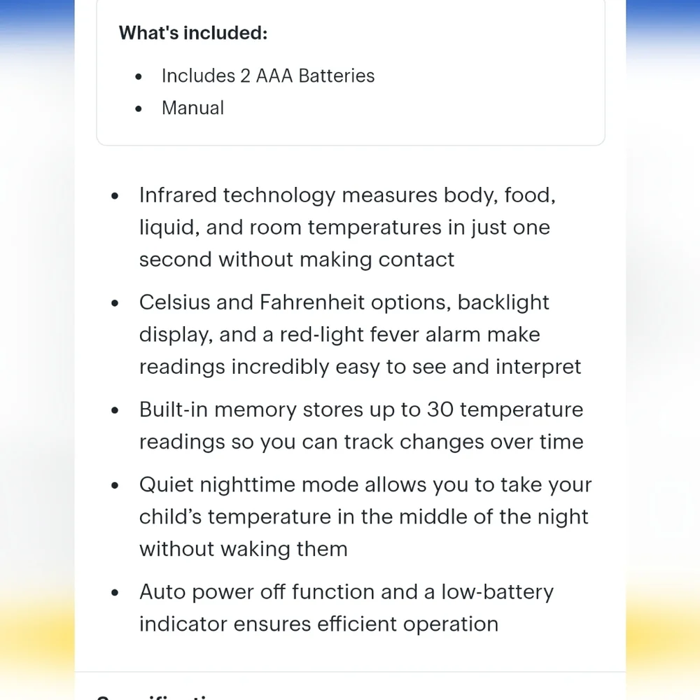 New HoMedics No Touch Infrared Thermometer - Picture 7 of 8